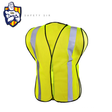 Reliable safety zip industrial fluorescent vest with pockets